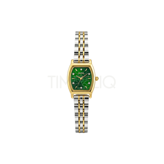Oliya 2001 Luxury Two Toned Ladies Watch- Green Dial