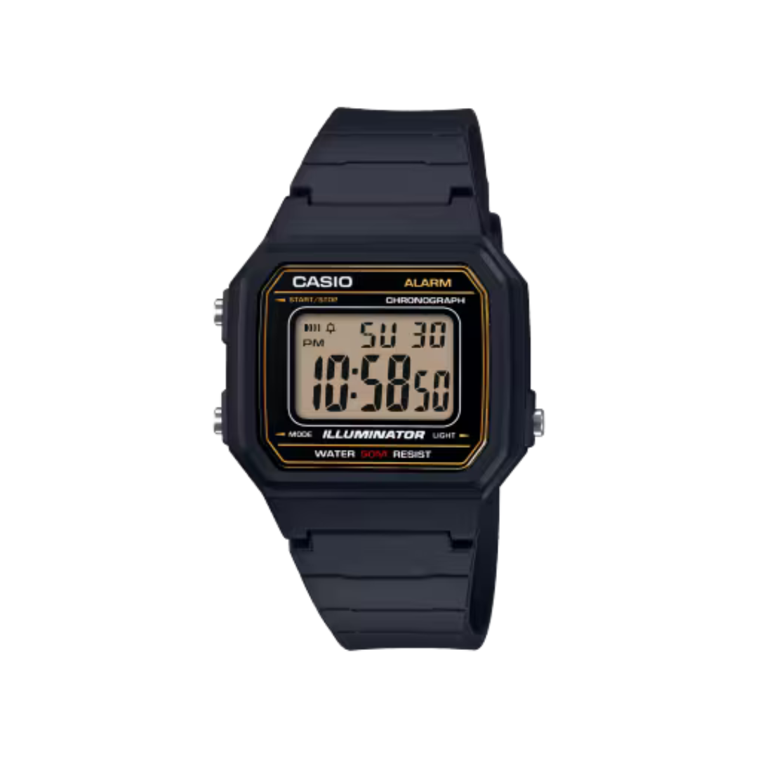Casio W217H-9AV Chronograph Watch Black Resin Band