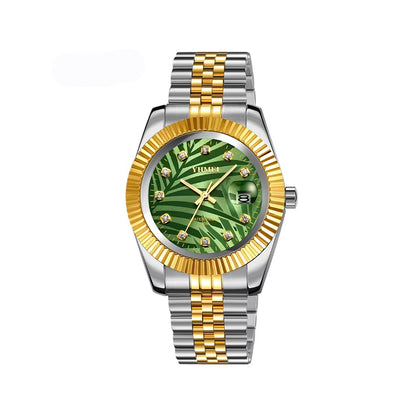 YHMEI 8251 Elegant Quartz Stainless Steel Men's Watch-Gold Green