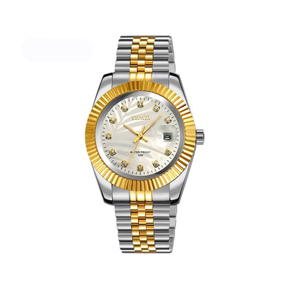 YHMEI 8251 Elegant Quartz Stainless Steel Men's Watch-Gold White