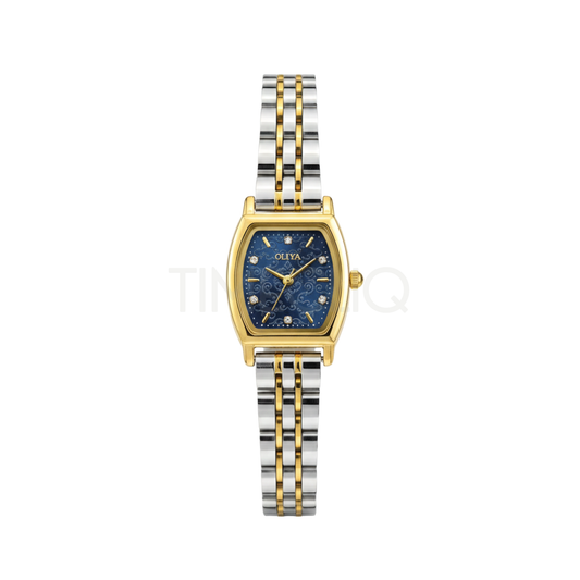 Oliya 2001 Luxury Two Toned Ladies Watch- Blue Dial