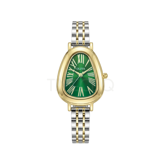 Oliya 2016 Women’s Retro Vintage Watch – Green Dial | Elegant Ladies Wristwatch