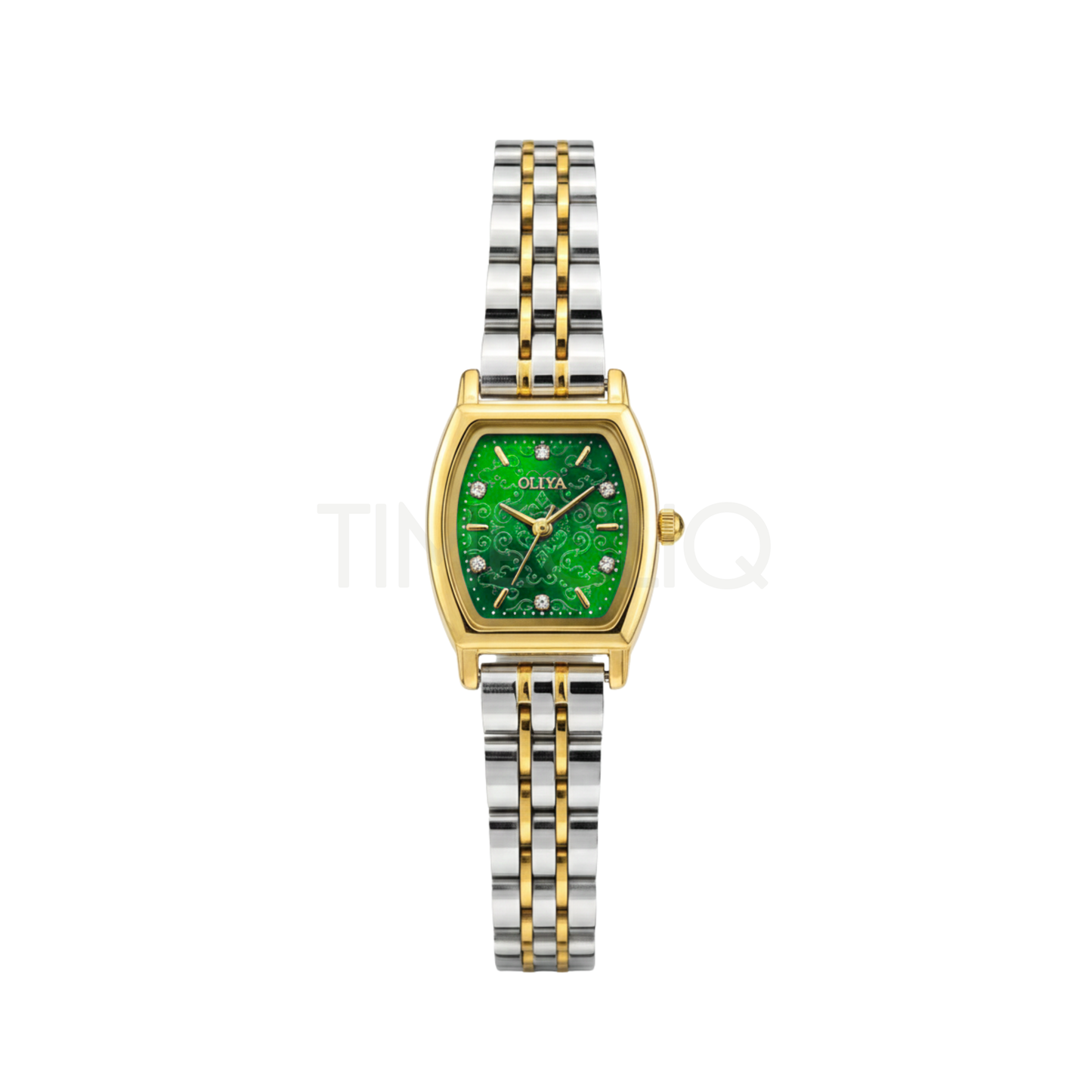 Oliya 2001 Luxury Two Toned Ladies Watch- Green Dial