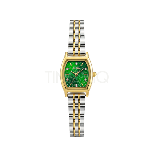 Oliya 2001 Luxury Two Toned Ladies Watch- Green Dial