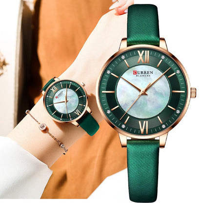 CURREN 9080 Belt Quartz Belt Wristwatch for Women - Green