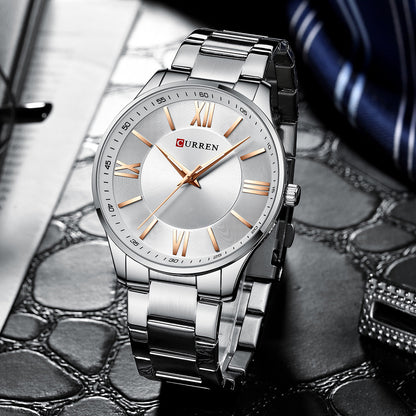 CURREN 8383 Quartz Stainless Steel Watch for Men - Silver