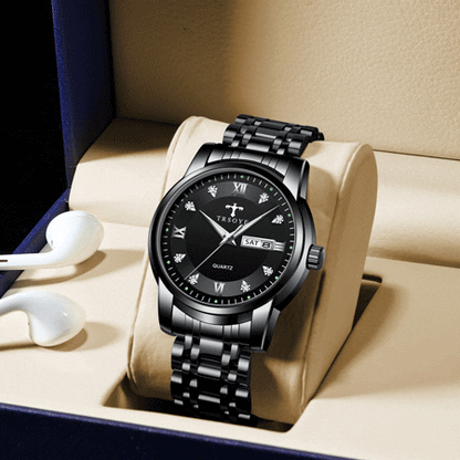 Trsoye 838 Stainless steel Men's Luxury Watches - Black