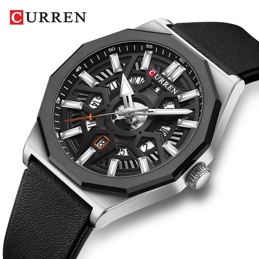 Curren 8437 Casual Quartz Durable Silicone strap Hollow design luminous men’s watch