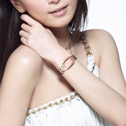 SKMEI 1400 luxury stainless steel wristwatch for Woman- Rose Gold