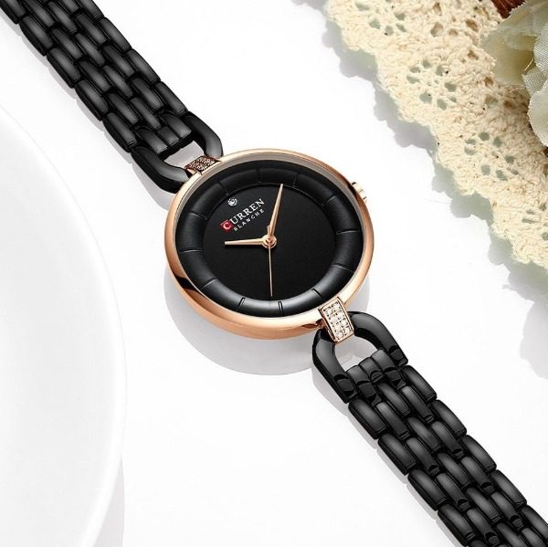 Curren 9052 Quartz Stainless Steel Watch for Women – Black